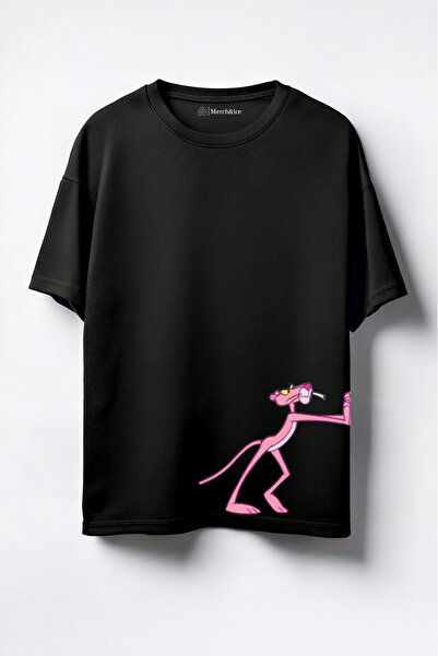 Merch&ice تي شيرت للجنسين مطبوع عليه النمر الوردي