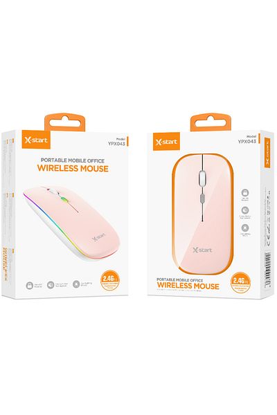REDz Accessories Mouse X-START YPX043, 2.4G connection, USB, 1000 DPI, RGB light, Ergonomic, Pink