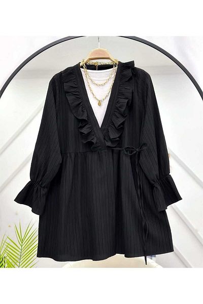 MODA VEDAT Κιμονό με βολάν με βολάν στο πλάι -5066