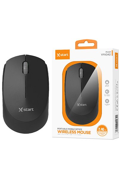 REDz Accessories X-START YPX042 Mouse, 2.4G Connection, USB, 1000 DPI, Ergonomic and Portable, Black
