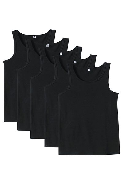 tambattal 5 Pcs Plus Size Cotton Classic Tank Top (Large Wide Fit)
