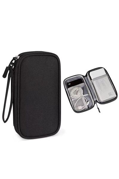 REDz Accessories Storage and Organization Case, 2 Pockets, Support Cord, Textile Material, Black