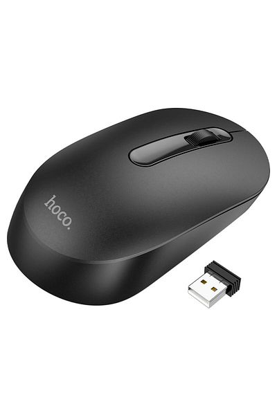 REDz Accessories Wireless Mouse, Hoco GM14 Platinum, 2.4G Connection, USB, Universal, Black