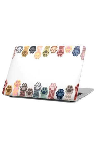 REDz Accessories Husă Cat Paws, design artistic, compatibilă cu Macbook New Pro 13", multicoloră, transparentă