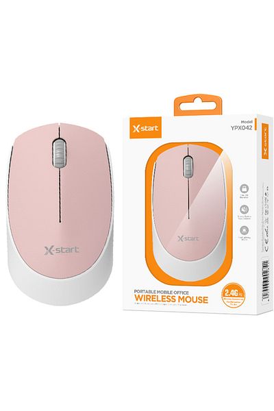 REDz Accessories X-START YPX042 Mouse, 2.4G Connection, USB, 1000 DPI, Ergonomic and Portable, Pink