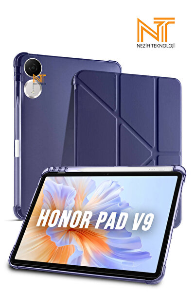Nezih Case Honor Pad V9 Uyumlu Tri-Folding Kalem Bölmeli Uyku Modlu Akıllı Kılıf