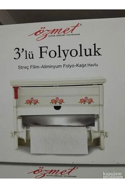 Özmet Plastic Floral Patterned Foil Holder Stretchy Paper Towel Holder
