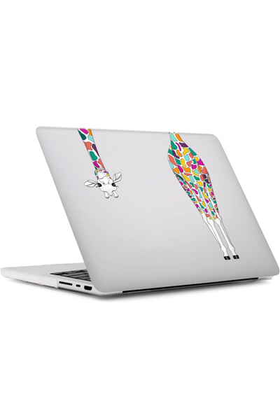 REDz Accessories Husă Giraffe, Design Artistic, Compatibilă cu MacBook Touchbar Air 13", Transparentă și Multicoloră