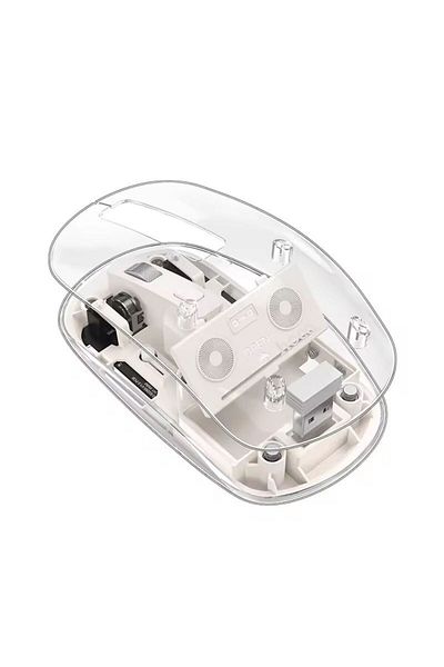 REDz Accessories Hoco GM29 Wireless Mouse, 2.4G and Bluetooth 5.0 Connection, USB Connector, Adjustable DPI, White