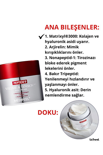 Medipeel Peptide 9 Volume & Tension Tox Cream Pro 50 ml Kırışıklıklar Için Peptid Krem M0068