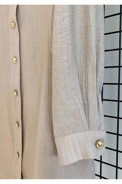 Armine Trend Buttoned Back Detailed New Style Strawberry Fabric Modern Tunic