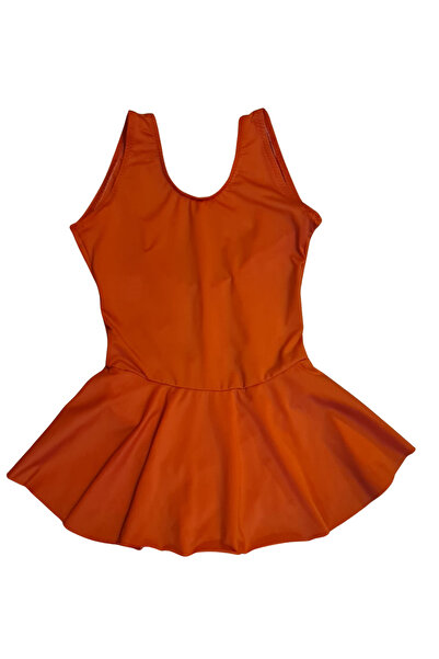 Butik Glowzia Turuncu Kiz Çocuk Elbiseli Mayo