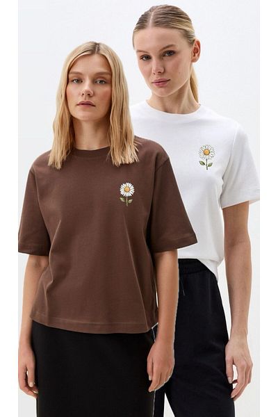 woonkey ΓΥΝΑΙΚΕΙΟ OVERSIZE ΜΑΚΡΑΝΙΑ ΜΑΚΡΑΝΙΑ ΠΟΔΗΛΑΤΟ ΚΑΤΑΣΤΡΟΦΗ Άνετη ΜΟΡΦΗ 2 ΤΕΜΑΧΙΑ T-SHIRT ΠΛΕΟΝΑΣΜΑΤΙΚΗ ΣΥΣΚΕΥΑΣΙΑ