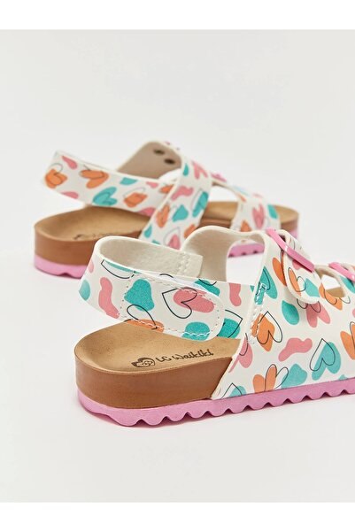 LC Waikiki Lcw Steps White Printed Girls Sandals