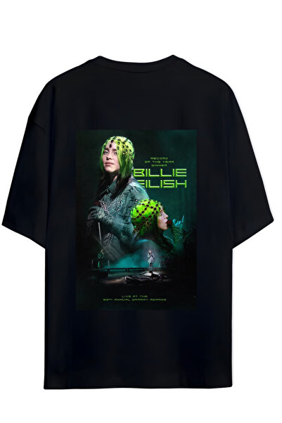 MAGORS BILLIE EILISH RECORD OF THE YEAR TRICOU UNISEX CU DESIGN PE SPATE ȘI P...