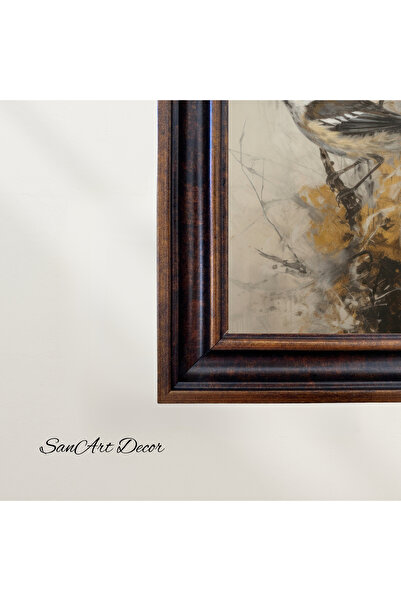 Sanart Vintage ζωγραφική με κορνίζα, ελαιογραφία, ζωγραφική με κορνίζα, καλλιτεχνική διακόσμηση, ζωγραφική πουλιών