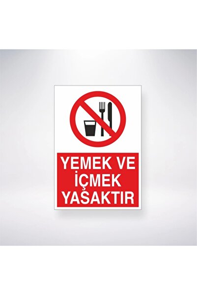 Reysa Tasarım Eating and Drinking Prohibited Sticker 20X28 cm