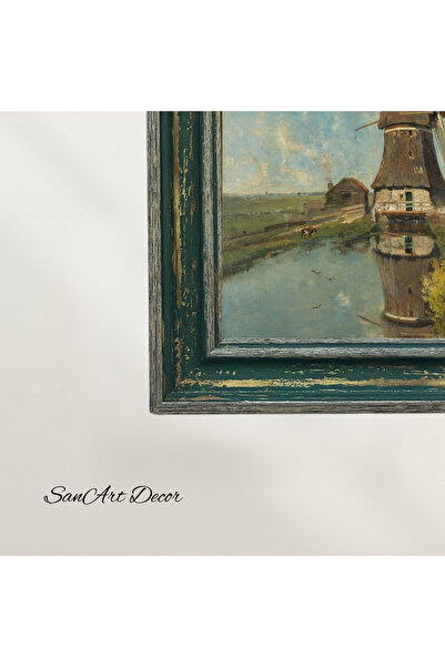 Sanart Vintage Painting with Frame, Oil Painting, Framed Painting, Artistic Decor, Landscape Painting