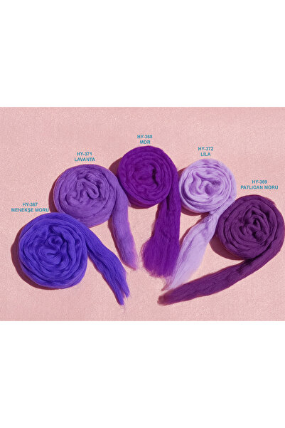 Hobi Keçe YÜN ( 5 renk 250 gr. MOR serisi)