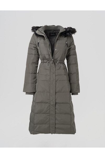 Kayra Goose down Filled Long Coat Mold Green