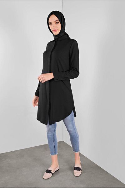 Alvina 41228 Model Hidden Button Tunic