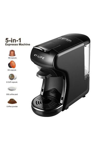 FlashHawk 0.6 Litre 5-in-1 Coffee Pod/Capsule Espresso Coffee Machine for Nespresso/Dolce Gusto/K-CUP, ST-504