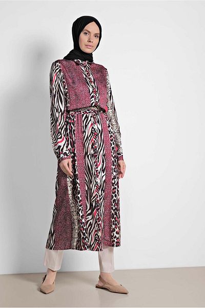 Alvina سترة طويلة منقوشة - 4086