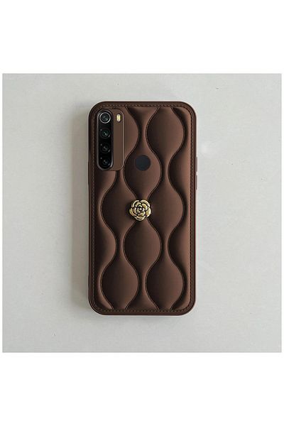 Zebana حافظة متوافقة مع هاتف Xiaomi Redmi Note 8 Zebana Camellia حافظة جلدية باللون البني