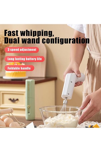 Sunhome Electric Milk Frother Handheld, 3 Speeds Foldable Coffee Whisk Foam Maker, Whisk Drink Mixer