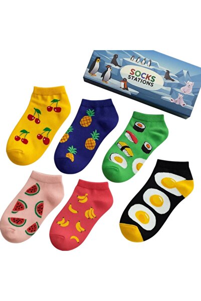 Socks Stations Чорапи с дължина до китката, с мотиви, кутия от 6 броя