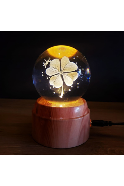 Skygo Clover Design Rotating Glass Globe with USB