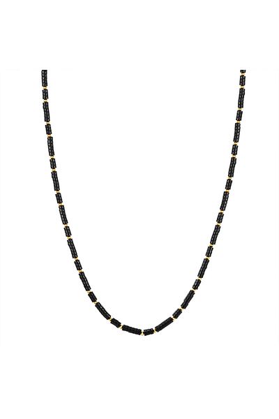YOKOAMİİ Modeschmuckhalskette Kette Gelbgold Schwarz