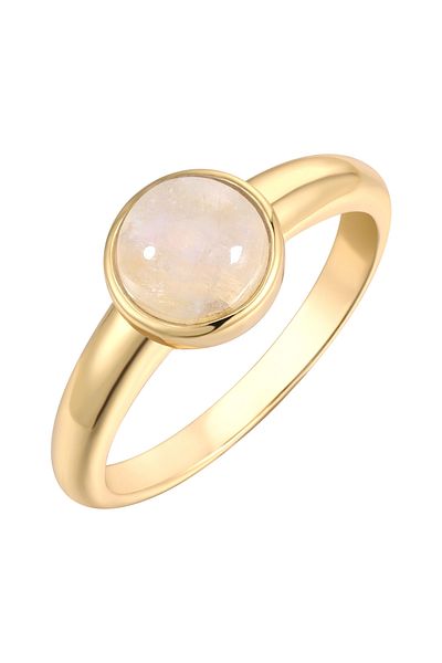 Rafaela Donata Silberring Ring Sterling Silber Gelbgold Mondstein Weiß