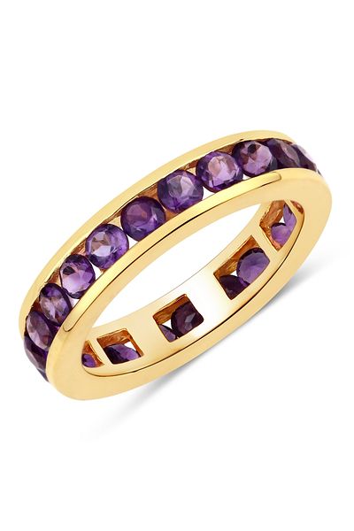 Rafaela Donata Edelsteinring Ring Sterling Silber Gelbvergoldet Amethyst