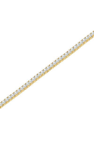 Trilani Silberarmband Armband Sterling Silber Gelbgold Zirkonia Weiß