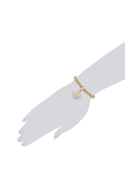Lulu & Jane Modeschmuckarmband Armband Gelbgold Glaskristall Weiß