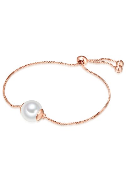 Lulu & Jane Perlenarmband Armband roségold Muschelkernperle weiß