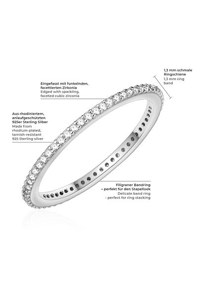 Glanzstücke München Silberring Ring Sterling Silber Zirkonia Weiß