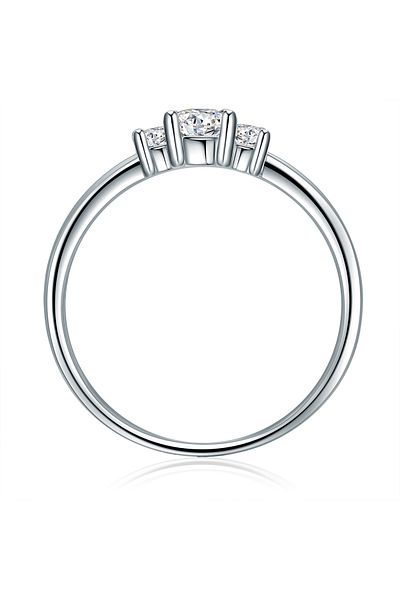 Trilani Silberring Ring Sterling Silber Topas Weiß