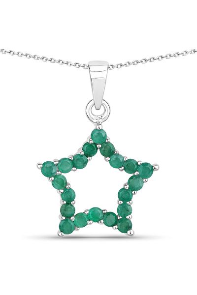 Rafaela Donata Edelsteinhalskette Kette Mit Anhänger Sterling Silber Smaragd