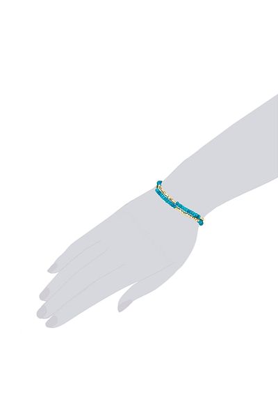 Lulu & Jane Modeschmuckarmband Kol Bandı gelbgold Naturstein türkis