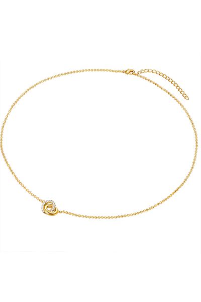 Lulu & Jane Kette Mit Kristallen Von Swarovski® Kette Mit Anhänger Gelbgold Verziert Mit Kristallen Von Swarovsk
