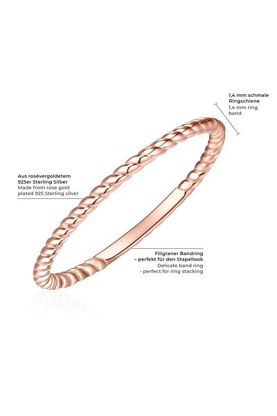 Glanzstücke München Silberring Ring Sterling Silber Roségold