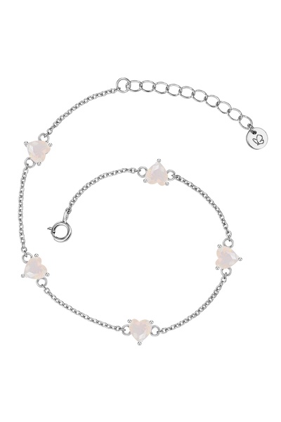Glanzstücke München Silberarmband Armband Sterling Silber Mondstein (synth.)