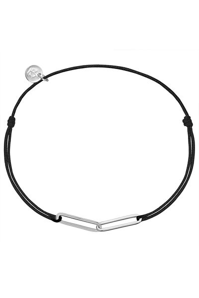 Glanzstücke München Textilarmband Armband Sterling Silber Textil (schwarz)