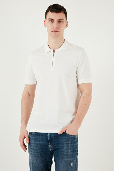 Buratti Cotton Regular Fit Half Zipper Polo Neck t Shirt Men's Polo Yak t Shirt 5903008