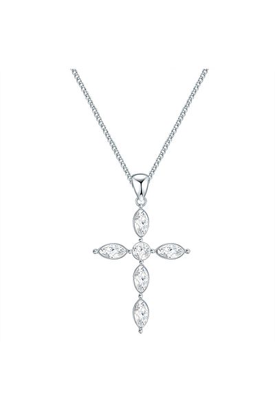 Lulu & Jane Kette mit Kristallen von Swarovski® Kette mit Anhänger verziert mit Kristallen von Swarovski® weiß