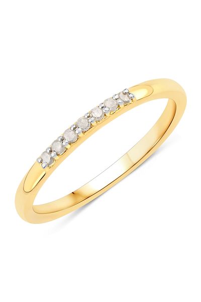Rafaela Donata Edelsteinring Ring Sterling Silber Gelbvergoldet Diamant Weiß