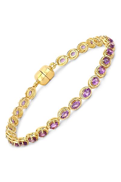 Rafaela Donata Edelsteinarmband Armband Sterling Silber Gelbvergoldet Amethyst