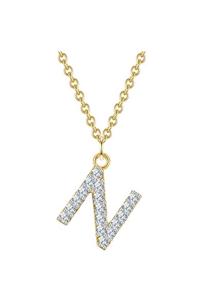 Glanzstücke München Silberhalskette Kette mit Anhänger Sterling Silber gelbgold Zirkonia weiß